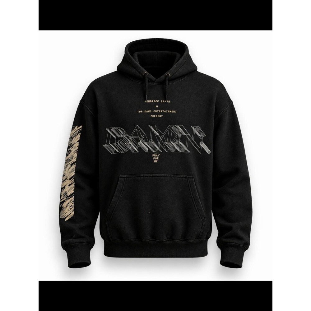 Kendrick Lamar DAMN. Pray For Me Tour Hoodie XL Black Graphic Streetwear
